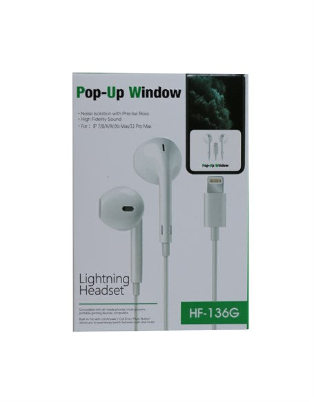 POP-UP WINDOW | Lightning Headset 136G