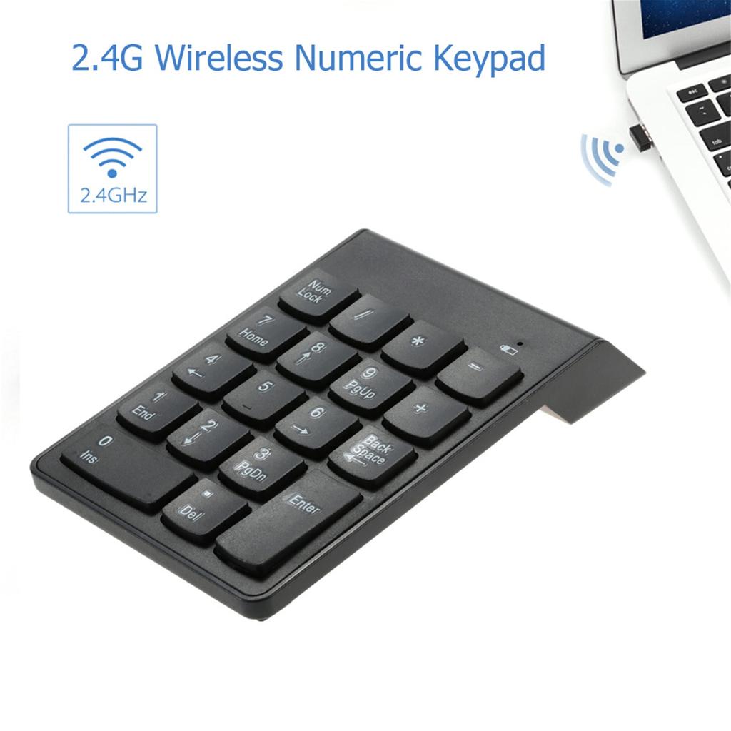 Wireless Number Pad, 18 Key Numeric Keypad with 2.4G Mini USB Receiver ...