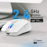 Promate Ergonomic RGB Wireless Mouse (White)