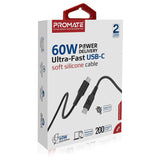 Promate Premium 60W Power Delivery  Type -C to Typ e-C Cable