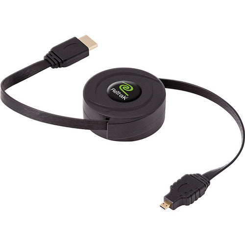 ReTrak Retractable High-Speed Micro-HDMI to HDMI Cable (5')