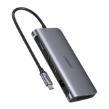 UGREEN 9-in-1 UGREEN USB-C PD to 4Kx2 K HDMI VGA RJ45 3x USB 3.0 SD TF Ca rd - 40873