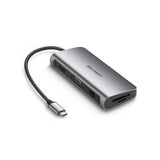 UGREEN 9-in-1 UGREEN USB-C PD to 4Kx2 K HDMI VGA RJ45 3x USB 3.0 SD TF Ca rd - 40873