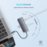 UGREEN 9-in-1 UGREEN USB-C PD to 4Kx2 K HDMI VGA RJ45 3x USB 3.0 SD TF Ca rd - 40873