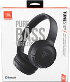 JBL Tune 510BT: Wireless On-Ear Headphones with Purebass Sound - Black