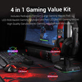 Redragon S101 Wired RGB Backlit Gaming Keyboard and Mouse, Gaming Mouse Pad, Gaming Headset Combo All in 1 PC Gamer Bundle for Windows PC – (Black)