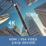 UGREEN 9-in-1 UGREEN USB-C PD to 4Kx2 K HDMI VGA RJ45 3x USB 3.0 SD TF Ca rd - 40873