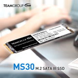 TEAMGROUP MS30 512GB with SLC Cache 3D NAND TLC M.2 2280 SATA III 6Gb/s Internal Solid State Drive SSD