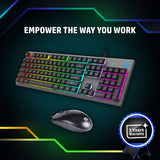 HP KM300F Wired Gaming Keyboard & Mouse Combo, Membrane Backlit,26 Keys Anti-Ghosting, 3 LED Indicators & 3D 6K USB Mouse with 6400DPI,Six-Speed Cyclic Resolution Switching