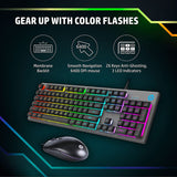 HP KM300F Wired Gaming Keyboard & Mouse Combo, Membrane Backlit,26 Keys Anti-Ghosting, 3 LED Indicators & 3D 6K USB Mouse with 6400DPI,Six-Speed Cyclic Resolution Switching