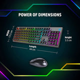 HP KM300F Wired Gaming Keyboard & Mouse Combo, Membrane Backlit,26 Keys Anti-Ghosting, 3 LED Indicators & 3D 6K USB Mouse with 6400DPI,Six-Speed Cyclic Resolution Switching