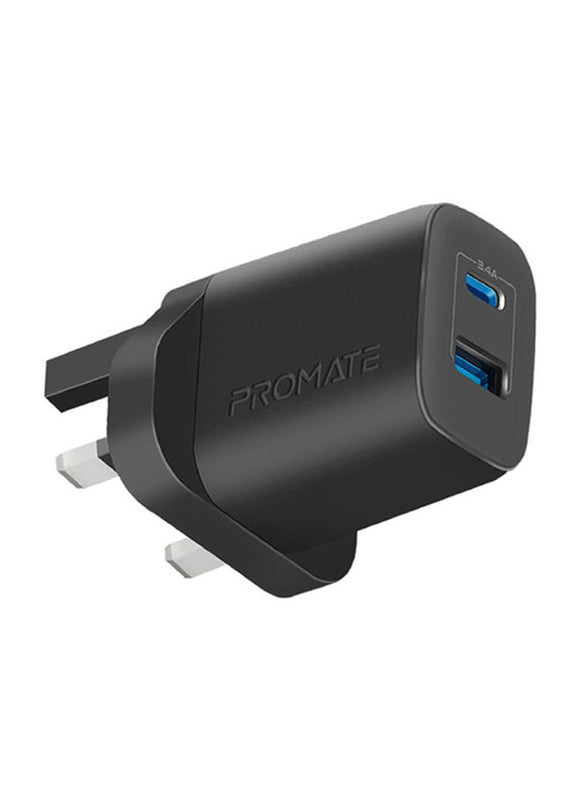 PROMATE Dual Port Fast Cahrger (USB-C & USB-A)